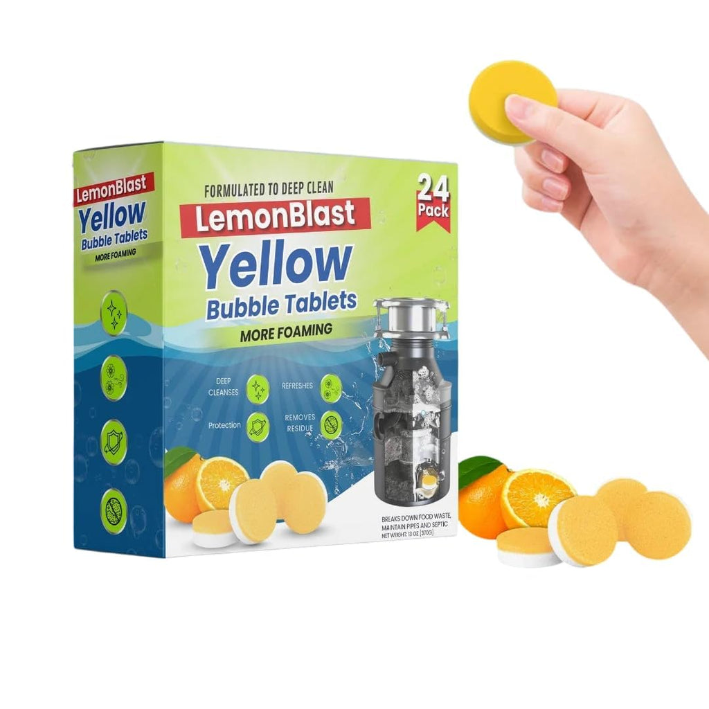 LemonBlast Yellow Bubble Tablets (24pc) – Instant Freshness, Every Use